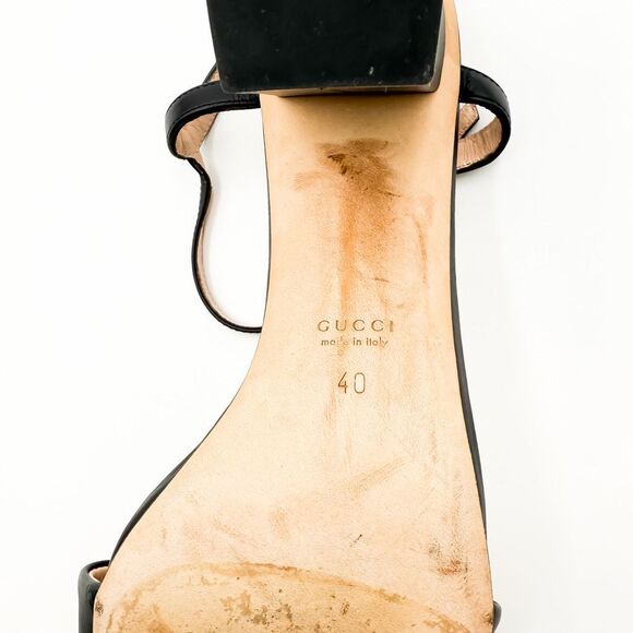Gucci Horsebit Block Heel Sandals EU 40 US 10 Leather High Heel Open Toe - Picture 10 of 12